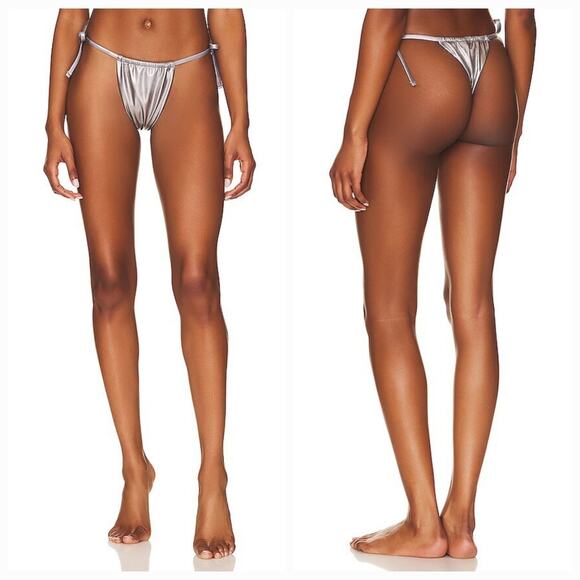 superdown Other - Superdown Danae Bikini Bottom in Silver